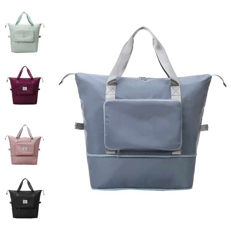 Large Capacity Foldable Travel Duffel Bag Lightweight Waterproof Carry on Luggage Bags Makeup Organizer with Fixed Strap for Women and Girls - Image 5
