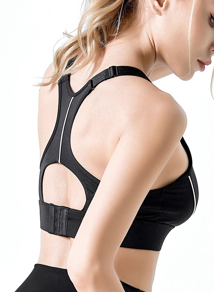 Loquat Women Quick Dry Breathable Yoga Bra Black  - Image 2
