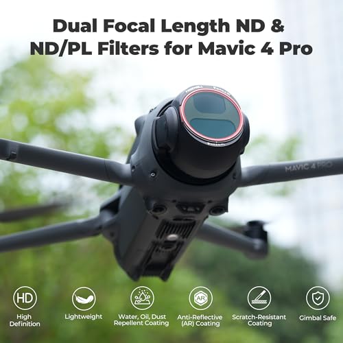 FreeWell فريويل أول داي 8-باك سبليت ND و ND/PL لفلاتر DJI Mavic 4 Pro — مجموعة كاملة من ND4 إلى ND64 مع مستقطبات للتحكم الكامل في ضوء النهار، تقليل الوهج والتقاط لقطات جوية نابضة بالحياة - Image 2