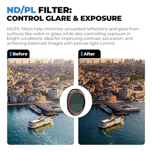 FreeWell فريويل أول داي 8-باك سبليت ND و ND/PL لفلاتر DJI Mavic 4 Pro — مجموعة كاملة من ND4 إلى ND64 مع مستقطبات للتحكم الكامل في ضوء النهار، تقليل الوهج والتقاط لقطات جوية نابضة بالحياة - Image 4
