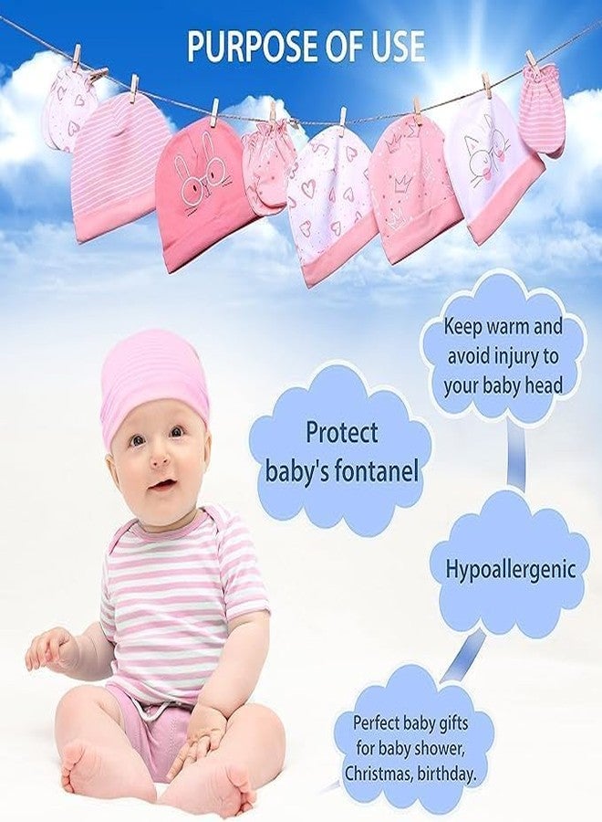 4NEwBiES New Born Baby Stylish Cotton Cap (Multicolor; 0 to 6 Months Babies) Pack of 3 (Color Design May Vary) - Image 2