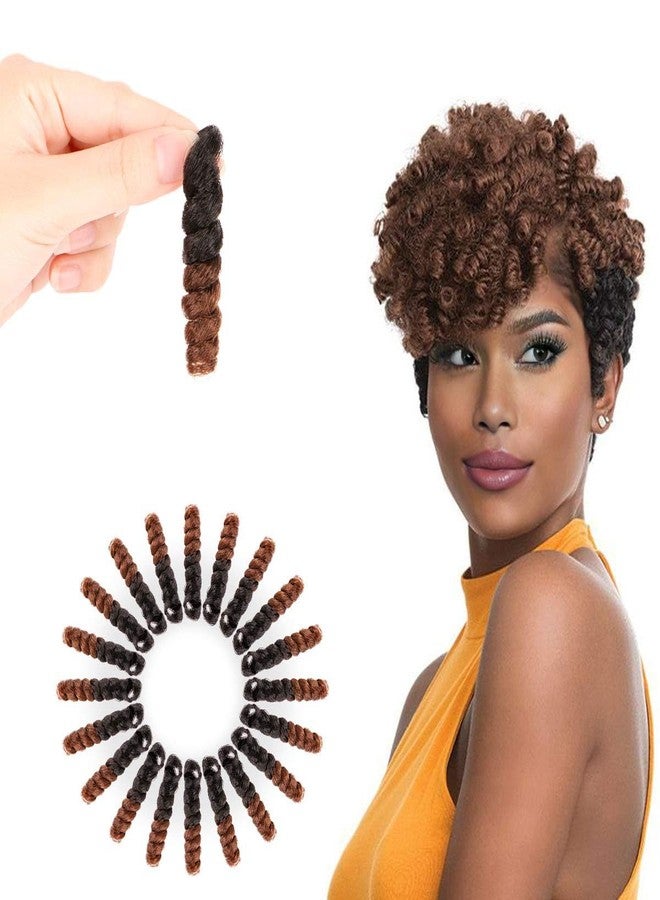 MIMAN 5 Packs 10 Inch Short Crochet Hair Braiding 8MM Curly Crochet Braids Synthetic Hair Extensions for Women DIY Mohawk Afro Braided Hairstyle (Black to Brown #1B/30) - Image 1