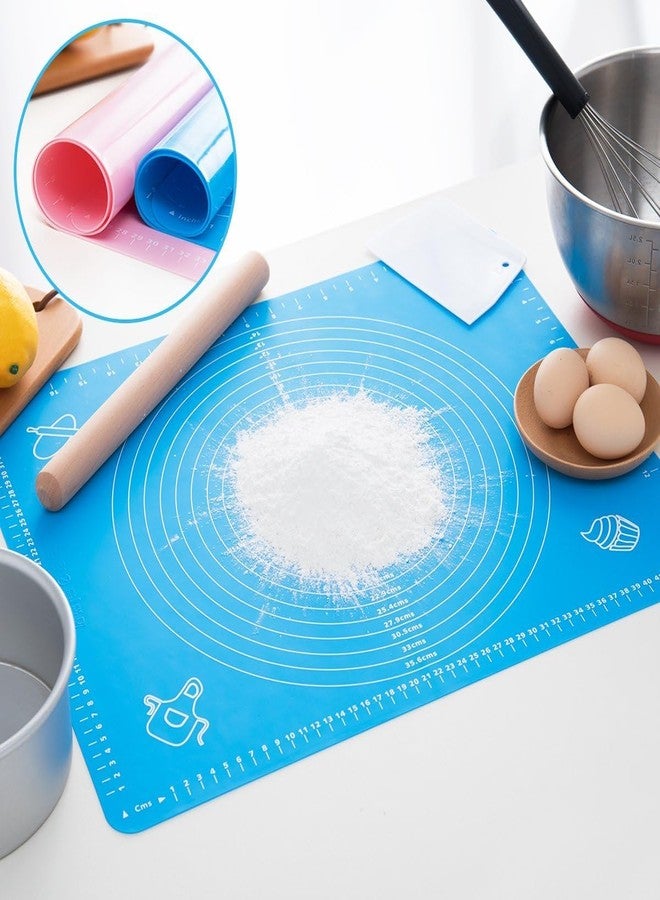POXEFLIP Chapati Rolling Board Silicone Roti Mat for Kitchen | Silicone Baking Sheet Mat for Kitchen | Measurements Stretchable | Cooking Dough Atta Kneading Multicolor - Image 2