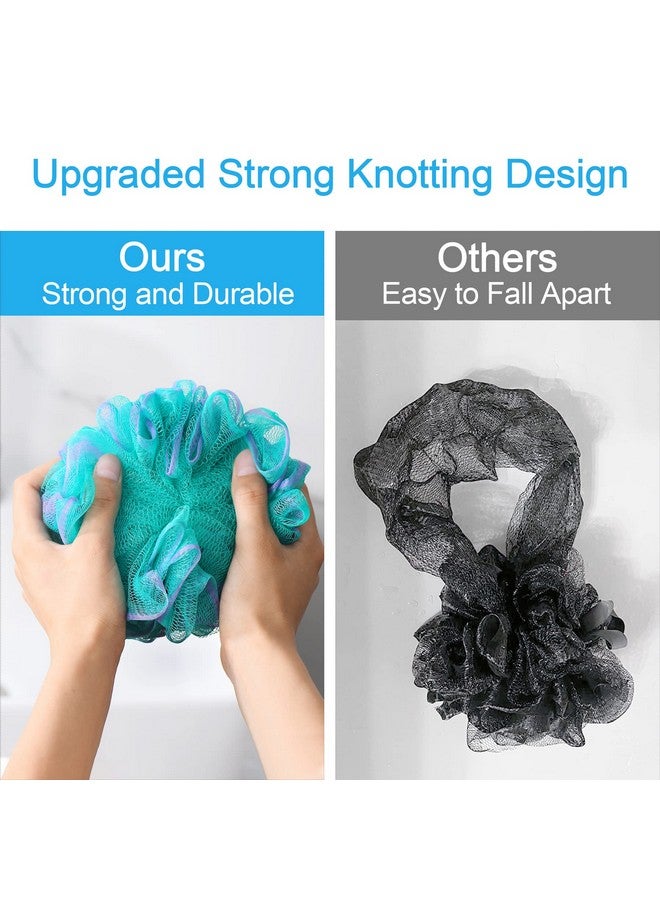 أمازيرباث إسفنجة لوفا 75 جرام/القطعة، إسفنجة استحمام لتقشير الجسم، مجموعة لوفا مكونة من 4 قطع بلون الزهور (أرجواني أخضر كبير) - Image 4