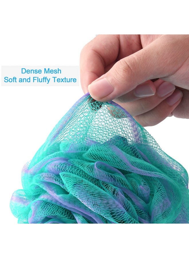 أمازيرباث إسفنجة لوفا 75 جرام/القطعة، إسفنجة استحمام لتقشير الجسم، مجموعة لوفا مكونة من 4 قطع بلون الزهور (أرجواني أخضر كبير) - Image 5