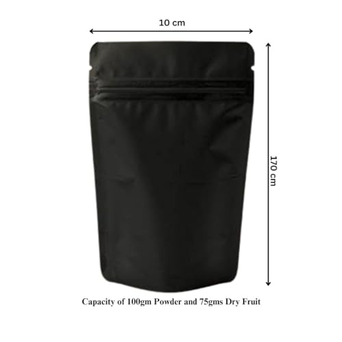 DEERA Black Matte Without Window Ziplock Storage Pouch 100x170mm Pack of 50 - Image 2