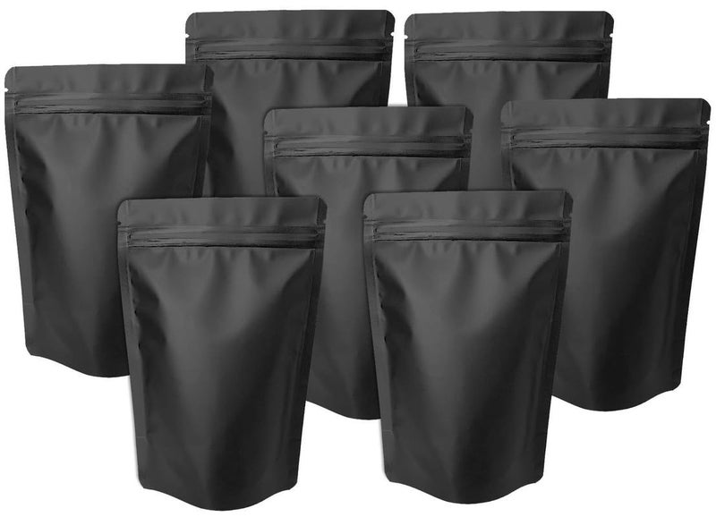 DEERA Black Matte Without Window Ziplock Storage Pouch 100x170mm Pack of 50 - Image 1