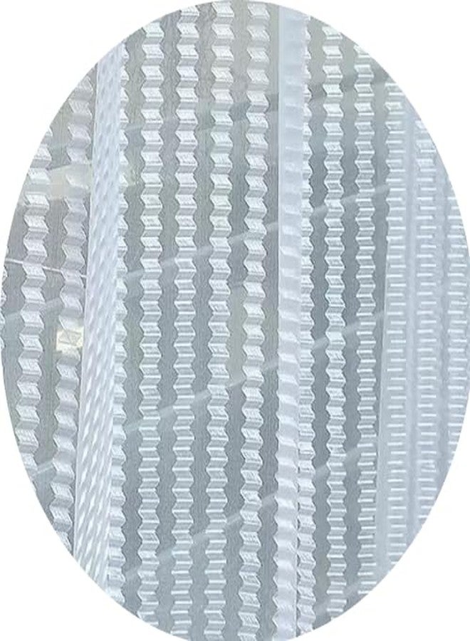 YUKANY Zig Zac Tissue Transparent Plain Net Sheer Door & Windows Grommets Curtains | Parda | Pack of 2 (White, 4 x 7 ft) - Image 3