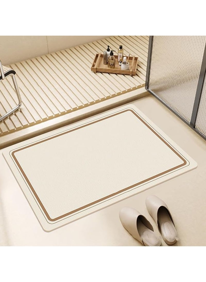 TYCOM Cloth Bath Mat Super Absorbent Bathtub Mat with Non-Slip Anti Slip Bathroom Floor Mats and Quick Dry Bath Rug, Thickened Soft Easier Clean Carpet 50 By 80 CM  - Image 1