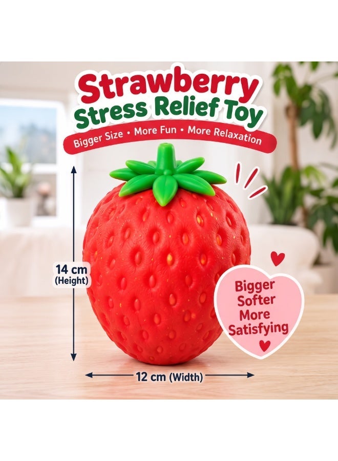 StarKids Strawberry Squishy Toy, Soft Squeeze Stress Relief Sensory Toy, Red, big - Image 1