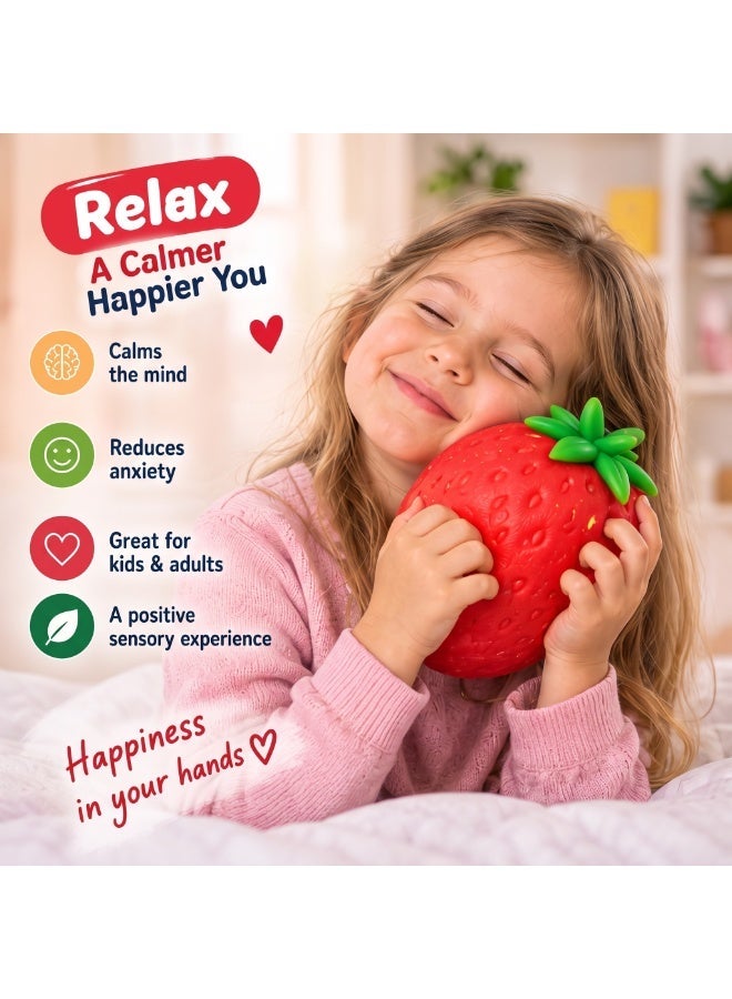 StarKids Strawberry Squishy Toy, Soft Squeeze Stress Relief Sensory Toy, Red, big - Image 2