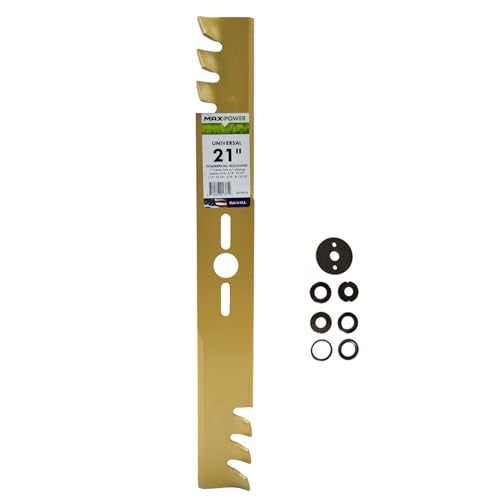 Maxpower 331981B 21-Inch Universal Gold Metal Mulching Lawn Mower Blade - Image 1
