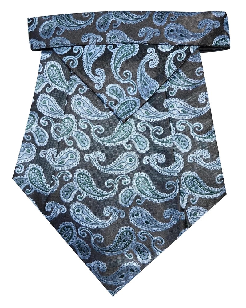 Riyasat Self Design Micro Fiber Cravat Tie with Pocket Square - Image 1