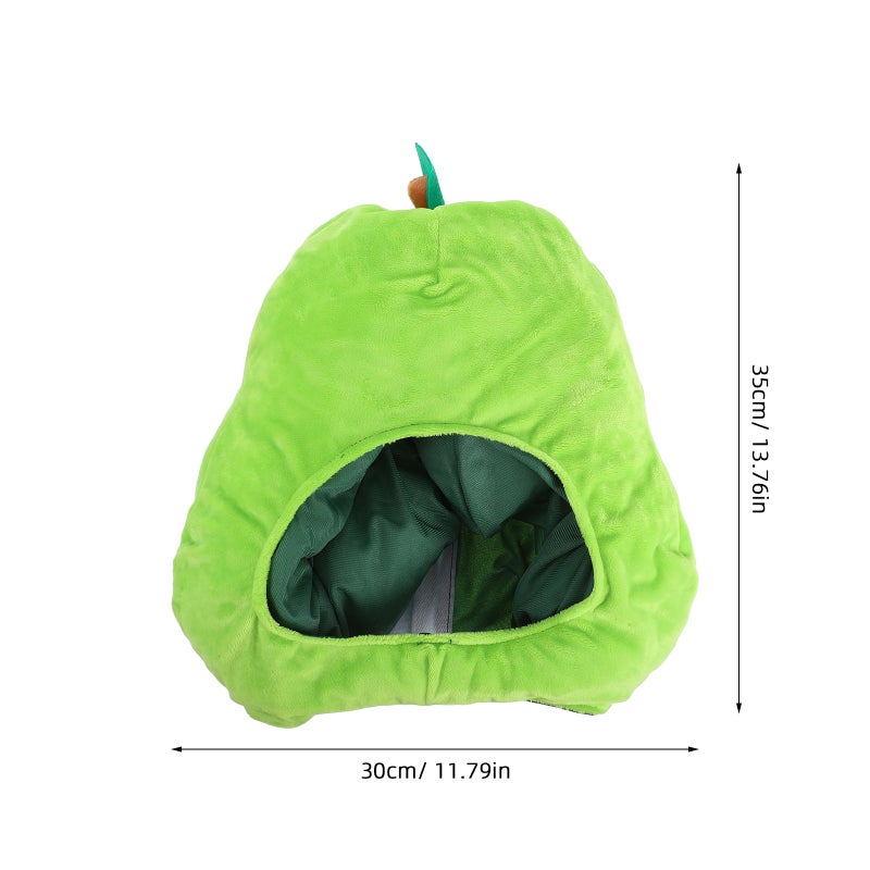 1Pc Pear Shaped Hat Fruit Headwear Funny Plush Doll Toy Green - Image 4