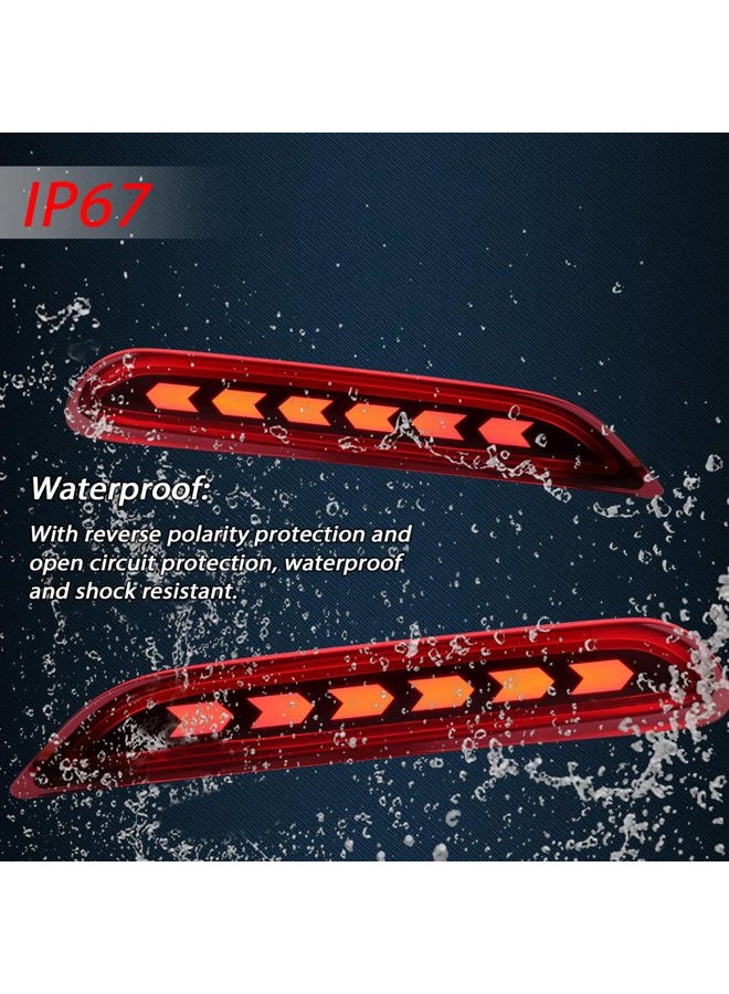 GEEGEETOP Red Lens LED Rear Reflector Bumper Fog Light Assembly Compatible With Nissan Altima Rogue Pathfinder Leaf Infiniti Q50 QX60 QX80 QX30 Functions 3-In-1 (Red Style) - Image 5