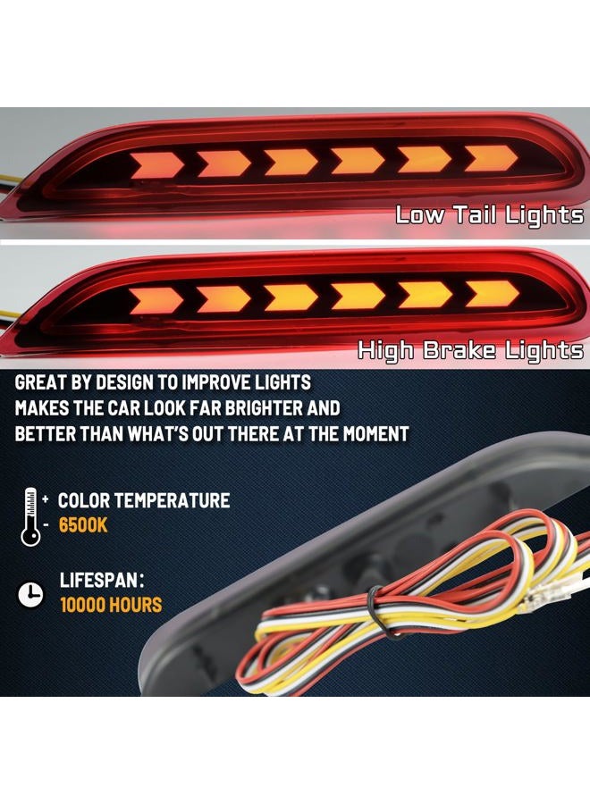 GEEGEETOP Red Lens LED Rear Reflector Bumper Fog Light Assembly Compatible With Nissan Altima Rogue Pathfinder Leaf Infiniti Q50 QX60 QX80 QX30 Functions 3-In-1 (Red Style) - Image 3