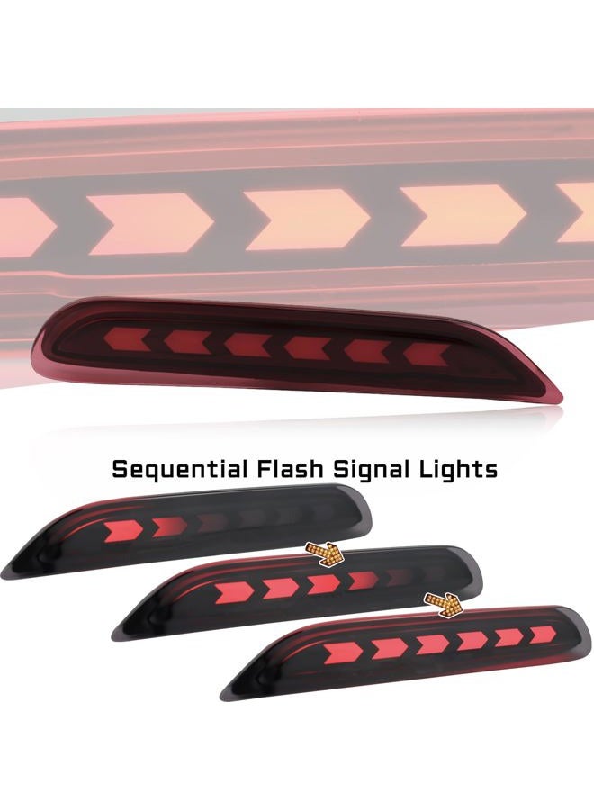 GEEGEETOP Red Lens LED Rear Reflector Bumper Fog Light Assembly Compatible With Nissan Altima Rogue Pathfinder Leaf Infiniti Q50 QX60 QX80 QX30 Functions 3-In-1 (Red Style) - Image 2