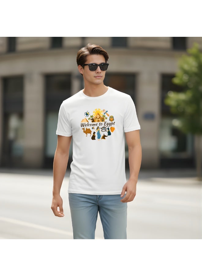 برينت شوب فور مي تيشيرت مصر للرجال البالغين - تيشيرت قطني ناعم برقبة دائرية وأكمام قصيرة - تيشيرت مريح للسفر والاستخدام اليومي - تصميم مطبوع عليه مصر للارتداء الكاجوال - Image 3