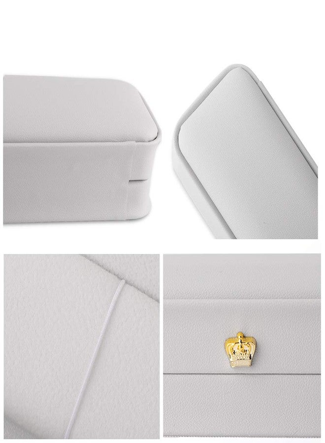 iSuperb 2 Pcs Necklace Long Chain Box Bracelet Storage Box PU Leather Pendant Jewelry Display Gift Boxes for Wedding Anniversary Christmas Engagement - Image 4