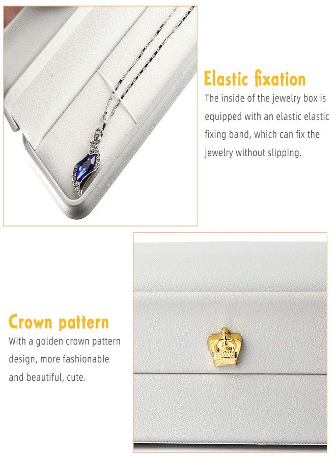 iSuperb 2 Pcs Necklace Long Chain Box Bracelet Storage Box PU Leather Pendant Jewelry Display Gift Boxes for Wedding Anniversary Christmas Engagement - Image 3