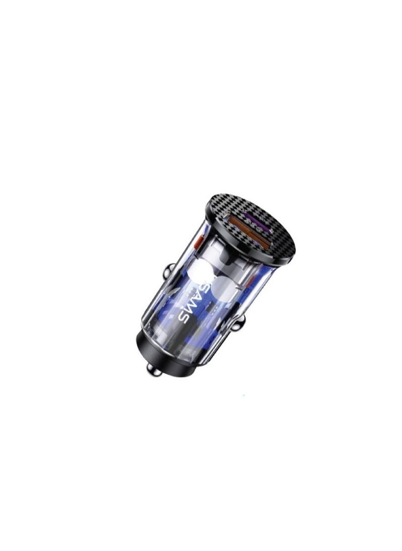 Usams - 42.5W Mini Fast Car Charger 1C+1A - Image 1