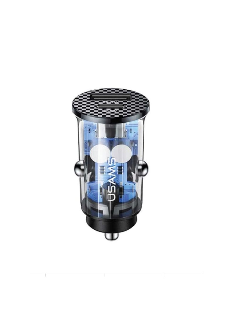 Usams - 42.5W Mini Fast Car Charger 1C+1A - Image 1