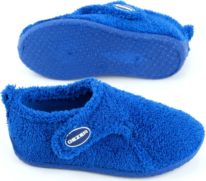 جيزر Winter Boy Plush Comfortable Sole Velcro Adjustable Home School Nursery Slippers Shoes