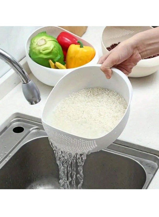 Rice Vegetable Fruits Washing Basin Draining Water Bowl ( Small ) for two - Image 3