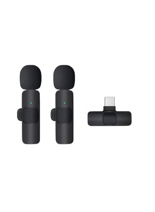 General Wireless Microphone Dual Lavalier Lapel Lapel Microphone, Plug and Play for Video Recording, Interviews, and YouTube Live Streaming Compatible with Android and iOS Type-C, Omnidirectional, Black - pzsku/Z8C9F97612229D9986403Z/45/1747234739/82892391-b8bc-46ae-9461-366f576f69dd