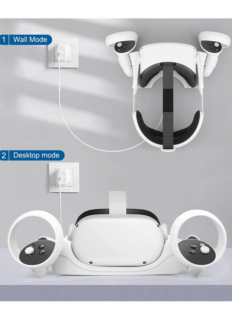 KASTWAVE - Charging Station for Oculus Quest 2 USB Charging Dock Stand for VR Headset High-Speed Charging Station Stand With Breathing Light for Quest 2 Handle Storage Dock - Image 1