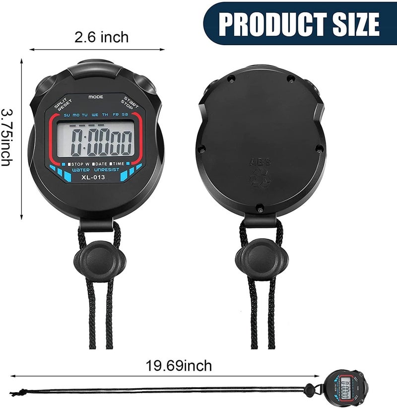 Fomatrade Waterproof Stopwatch Digital Handheld Multi-Function Professional Electronic Chronograph Sports Stopwatch Timer Stop Watch (10) - Image 4