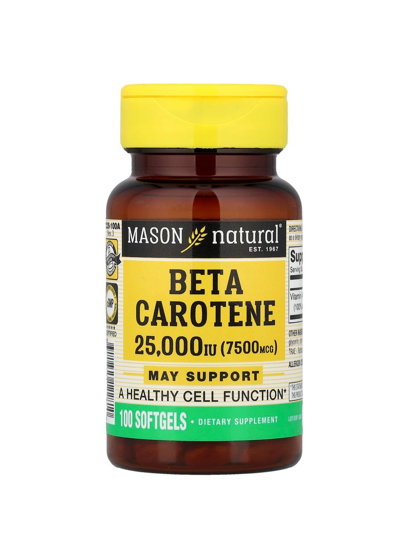 Mason Natural Beta Carotene, 7,500 mcg (25,000 IU), 100 Softgels