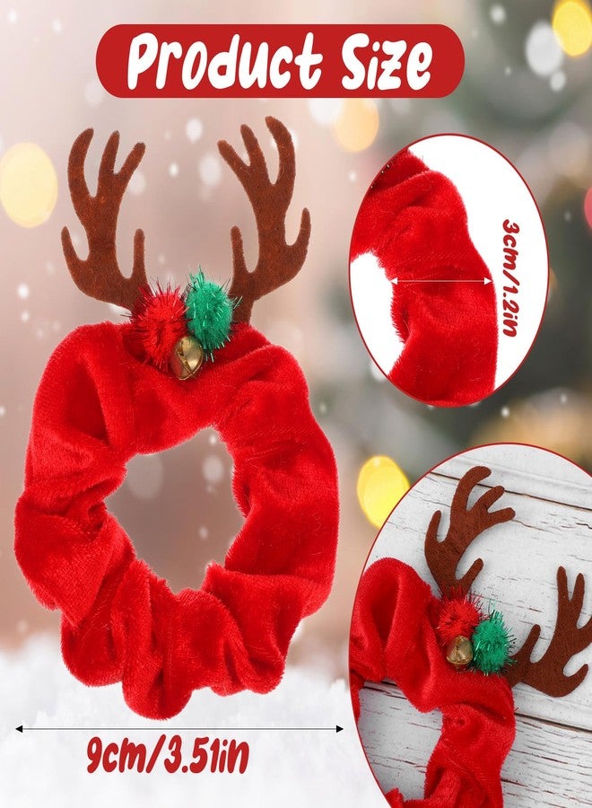 WJIAAA 9PCS Christmas Hair Scrunchies for Women, Soft Elastic Hair Bands with Santa Claus Snowman Elk Bell Christmas Tree Snowflake Patterns Festive Ponytail Holders - Image 2