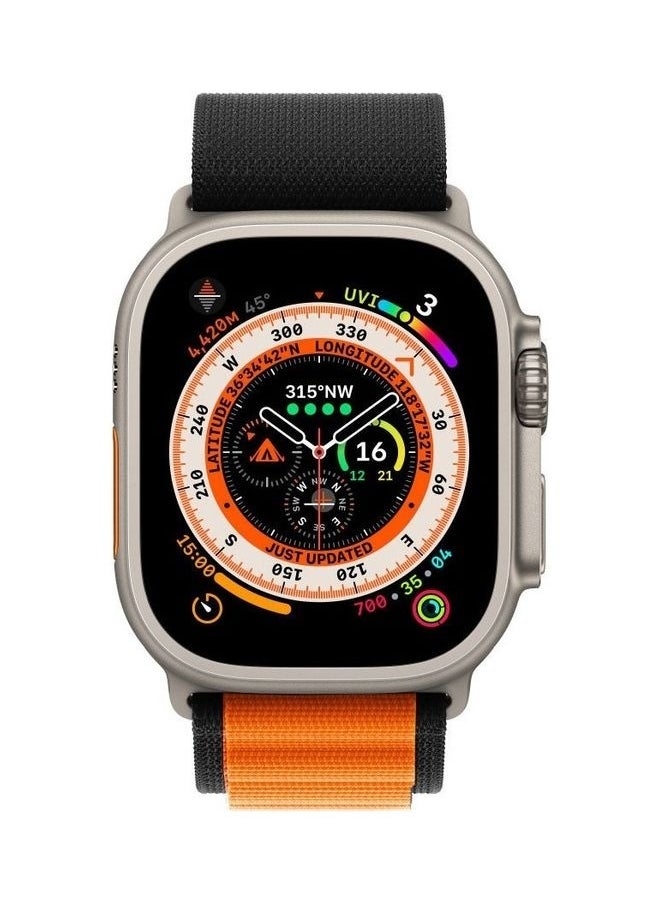 NIBEMINENT - Apple Watch Alpine Loop Band 49mm/45mm/44mm Nylon Woven Sport Strap Compatible with iWatch Series 8/Ultra/7/SE/6/5/4/3/2/1 Orange/Black - Image 1