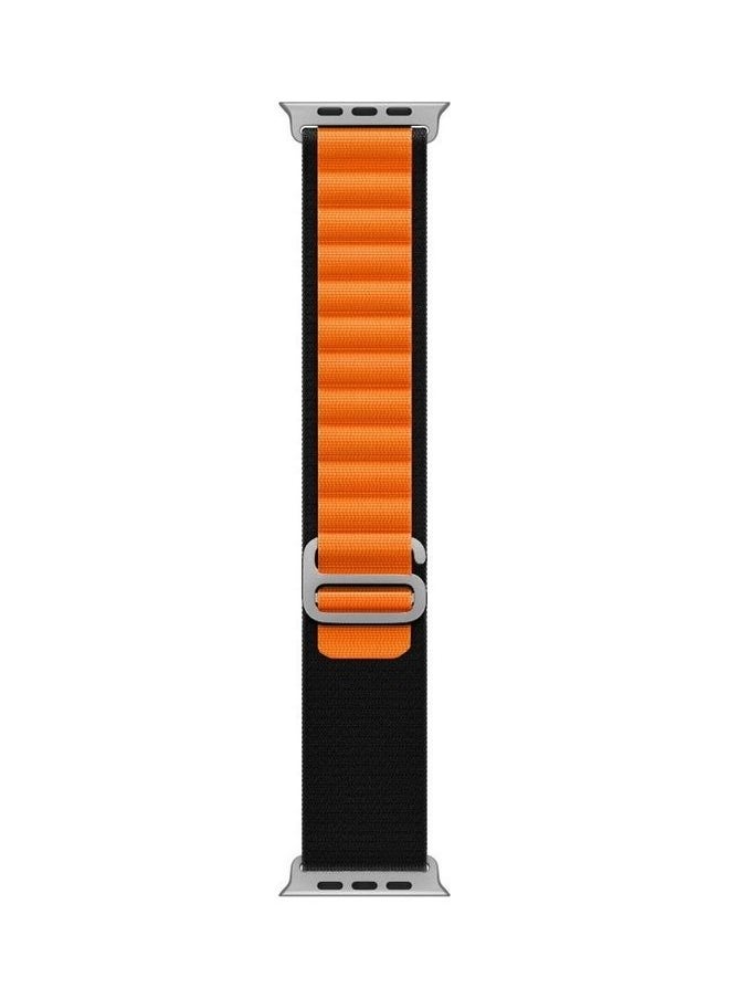 NIBEMINENT - Apple Watch Alpine Loop Band 49mm/45mm/44mm Nylon Woven Sport Strap Compatible with iWatch Series 8/Ultra/7/SE/6/5/4/3/2/1 Orange/Black - Image 1