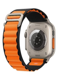 Apple Watch Alpine Loop Band 49mm/45mm/44mm Nylon Woven Sport Strap Compatible with iWatch Series 8/Ultra/7/SE/6/5/4/3/2/1 Orange/Black
