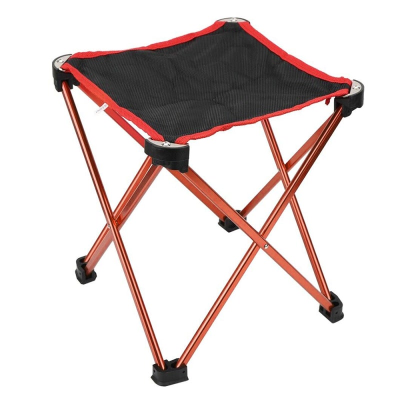 Folding Stool 14.2x11.8x17.7 Inch: Lightweight & Compact Design - Non-slip Foot Pads Portable Stool for Outdoor Camping, Fishing, Beach Travel - Image 1