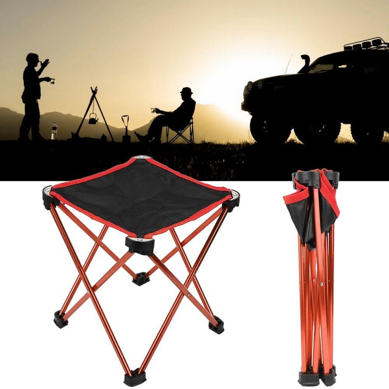 Folding Stool 14.2x11.8x17.7 Inch: Lightweight & Compact Design - Non-slip Foot Pads Portable Stool for Outdoor Camping, Fishing, Beach Travel - Image 2
