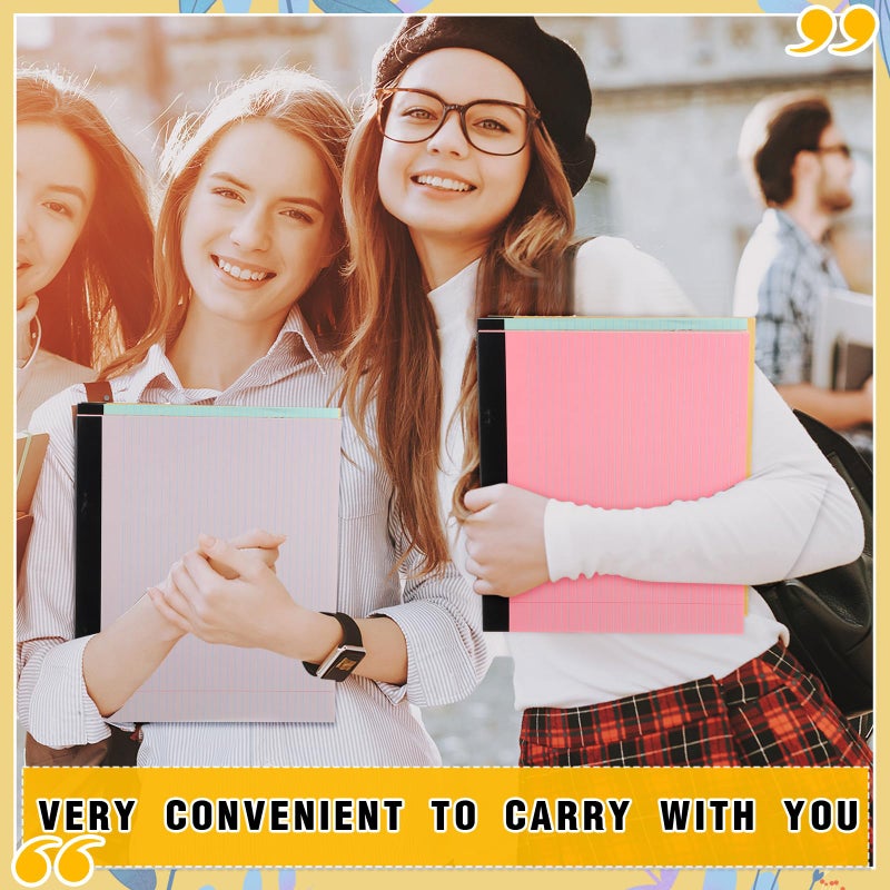 Lincia 12 Pcs 11" x 9.5" Legal Pads College Ruled Notepad Landscape Notebook Horizontal Lined Notebook 80 Gsm Assorted Colors Paper Pastel Writing Pads for School Office, 40 Sheet (Bright Color) - Image 5