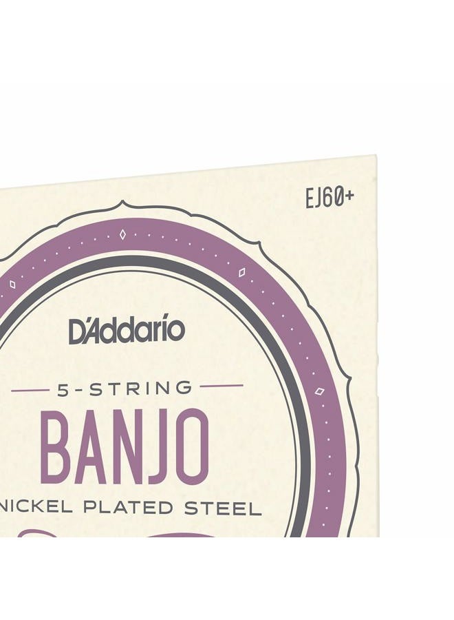 D'Addario EJ60+ 5-String Banjo Strings, Nickel, Light Plus, 9.5-20 - Image 4