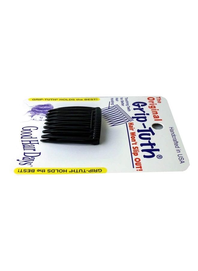 Good Hair Days Grip-Tuth Combs - Set Of 2 Hair Side Combs - Hair Combs For All Types Of Hair - Decorative & Hair Styling Women Accessories  (Black, 1 ½ ″ Wide) - Image 3