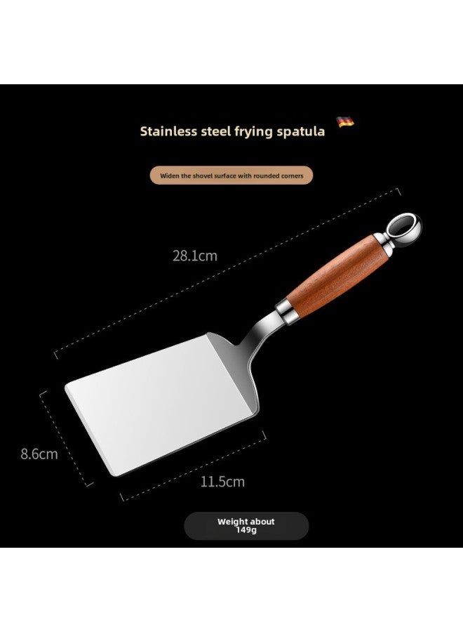 High Quality Stainless Steel Cooking Shovel Special Small Fried Steak Shovel Teppanyaki Shovel Pizza Shovel Pancakes-Color:Stainless Steel Cooking Spatula With Wooden Handle  - Image 1