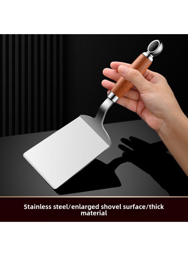 High Quality Stainless Steel Cooking Shovel Special Small Fried Steak Shovel Teppanyaki Shovel Pizza Shovel Pancakes-Color:Stainless Steel Cooking Spatula With Wooden Handle  - Image 2