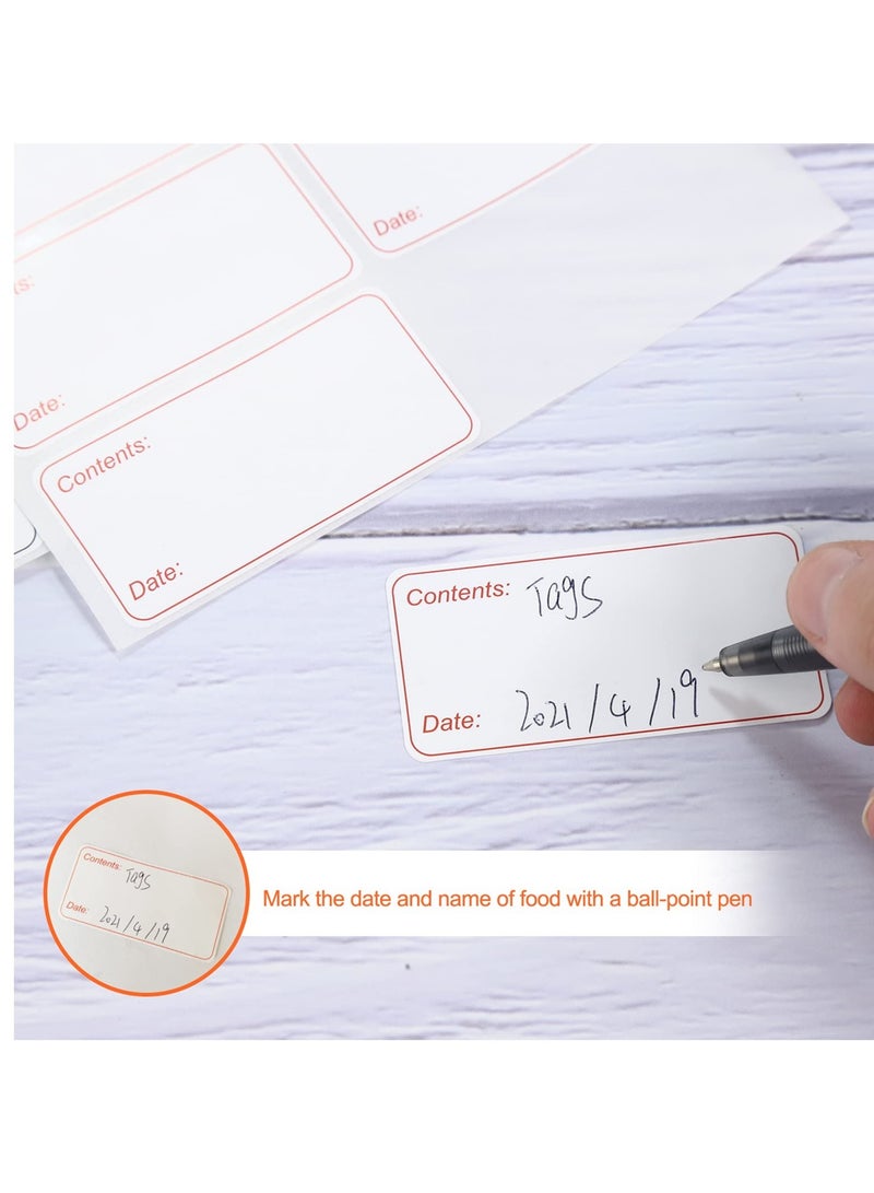 Excefore 200PCS Freezer Labels 6x3cm Frozen Food Labels Stickers Removable and Leaves no Residue When Off Labels for Storage Boxes Easy to Write for Refrigerator Freezer Box - Image 3