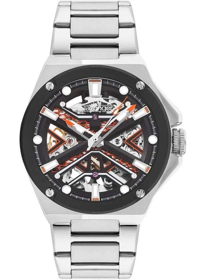 Slazenger SLAZENGER Men's G3265ZH Movement Watch, Automatic Display and Metal Strap - SL.9.2264.1.02, Silver