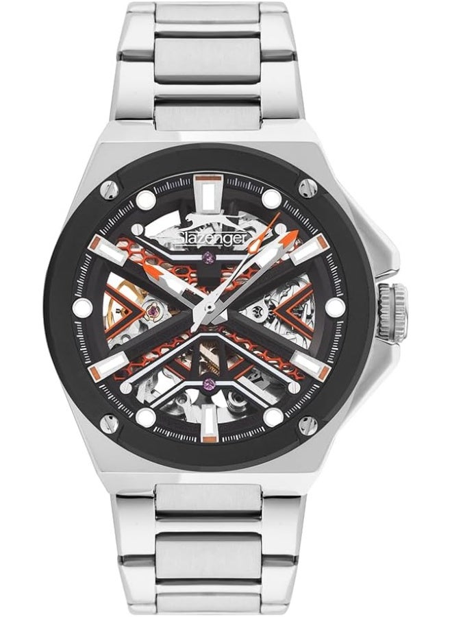 سلازنجر ساعة سلازينجر رجالي بحركة أوتوماتيكية وسوار معدني فضي - Image 1