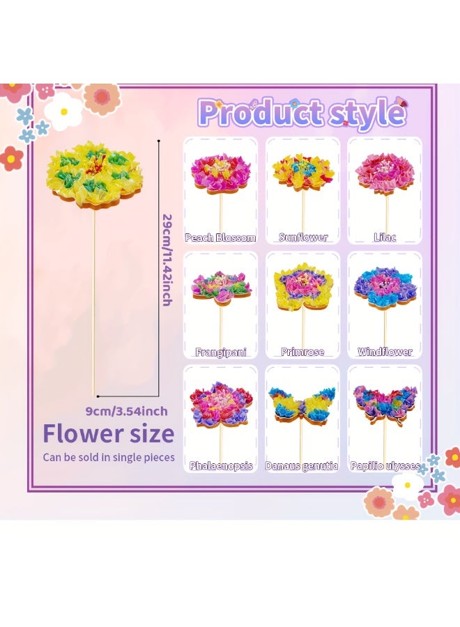 Capstro DIY Poke Bouquet Art & Craft Kit – Flowers, Butterflies & Wooden Vase | 800+ Colorful Fabric Pieces, 3D Foam Flowers & Vase | Handmade DIY Decoration Gift for Kids Age 8+ | Creative Floral Craft Set - Image 2