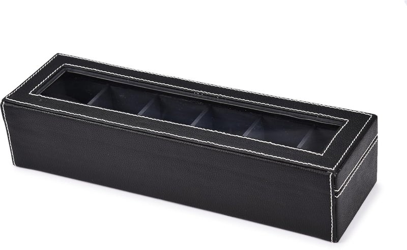 STORESHINE Men's and Women's Leatherette Watch organizer holder Case for 6 Watches, Removable Watch Pillows, Watch Box Holder, Gift for Loved Ones (Grey::Black) - Image 3