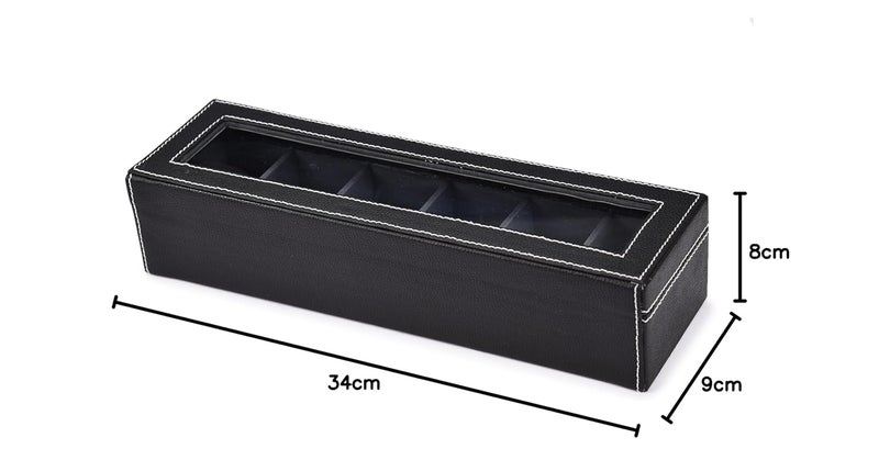 STORESHINE Men's and Women's Leatherette Watch organizer holder Case for 6 Watches, Removable Watch Pillows, Watch Box Holder, Gift for Loved Ones (Grey::Black) - Image 5