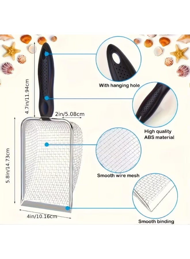 Goolsky 1pc Durable Metal Beach Net Shovel with Black Handle & Orange Accents - Fun Shell Collector, Easy Beach Exploration, Versatile Filter Net Design, 5mm Mesh, Beach Exploration Tool, Functional Beach Gear, Durable Metal Handle, Beach Entertainment Accessory - Image 4